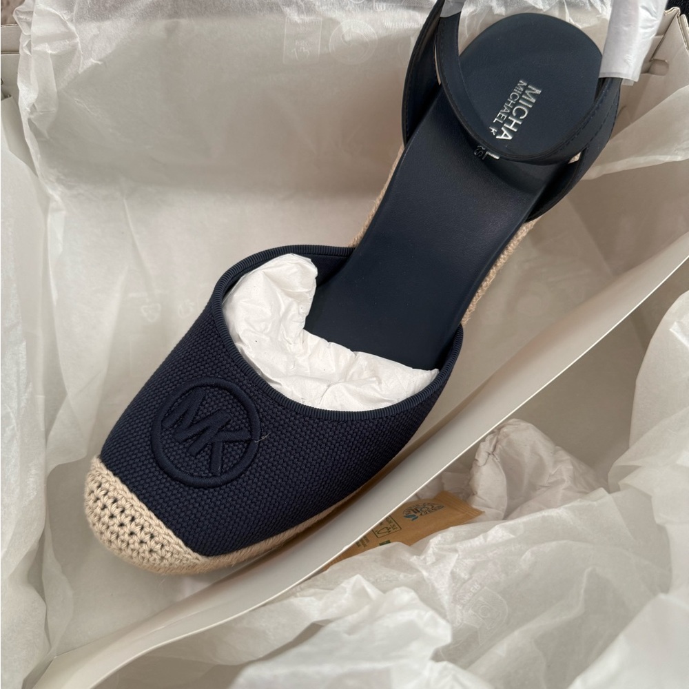 Michael Kors Dark Blue Espadrille Wedges